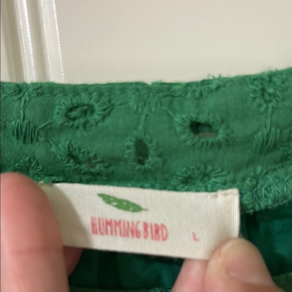 Hummingbird Anthropologie Green Eyelet Dress - Picture 4 of 9